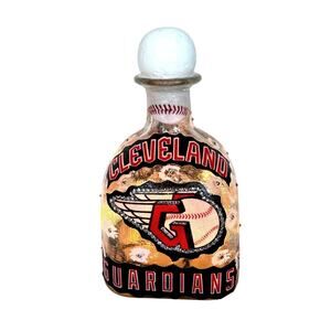 Cleveland Guardians MLB Designer Glass Bottle w/ Lights *Unique Gift Idea